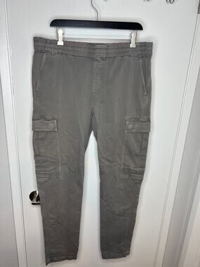 J Brand Men's Fenix Slim Slouch Pull-On Drawstring Cargo Pants Grey ~ Size L